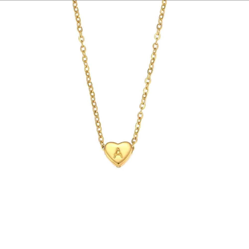 Minimalist Small Love Initial - A- Necklace – 18k Gold Stainless Steel Letter: A - Picture 10 of 10